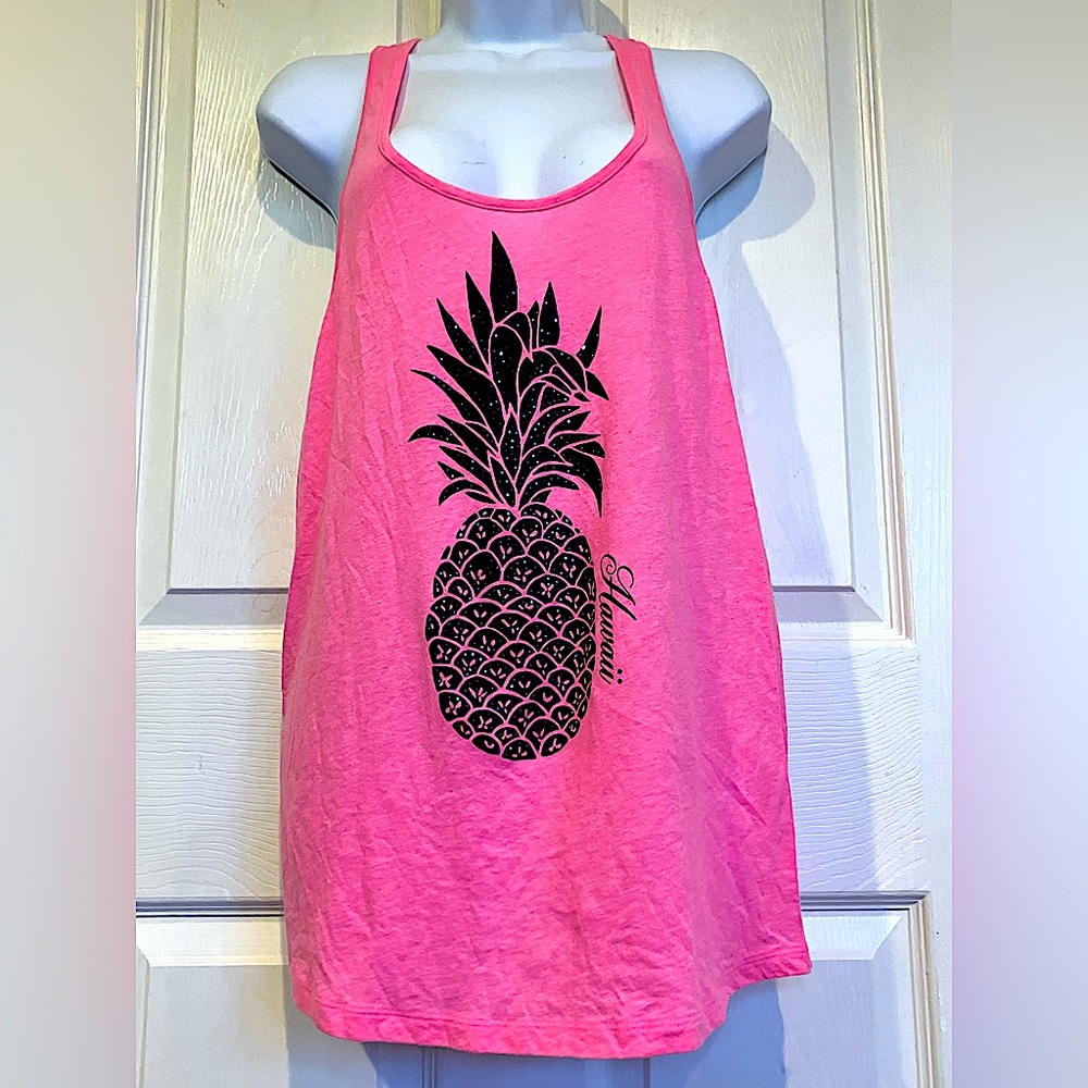 Victoria’s Secret PINK Neon Sequins Pineapple Hawaiian 🌺🍍 Tank Top Medium